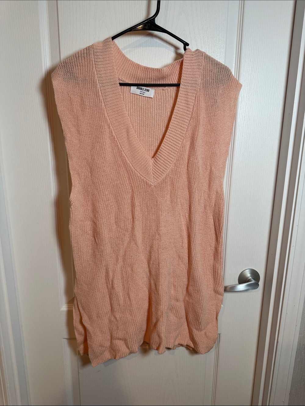 Double Zero Peach Knit Sleeveless V-Neck Tunic